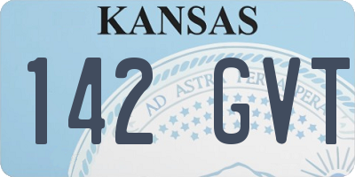 KS license plate 142GVT