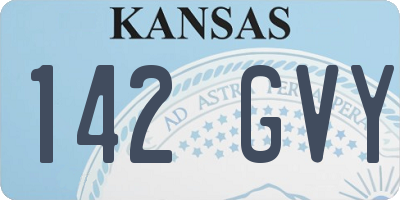 KS license plate 142GVY