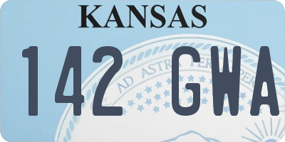 KS license plate 142GWA