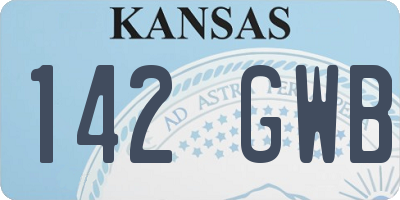 KS license plate 142GWB