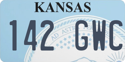 KS license plate 142GWC