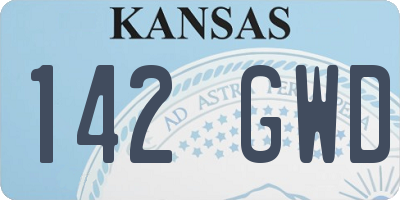 KS license plate 142GWD