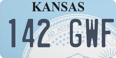 KS license plate 142GWF