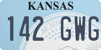 KS license plate 142GWG