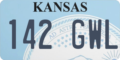 KS license plate 142GWL