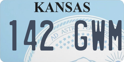 KS license plate 142GWM