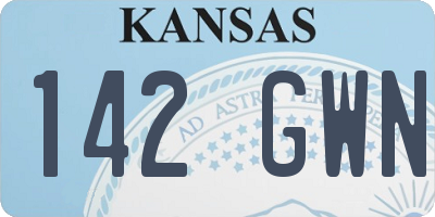 KS license plate 142GWN