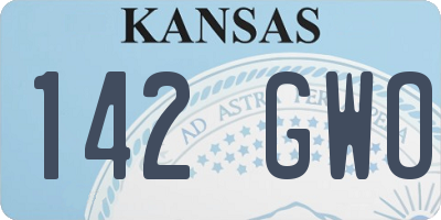 KS license plate 142GWO