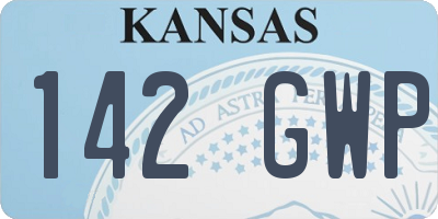 KS license plate 142GWP