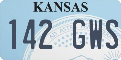 KS license plate 142GWS
