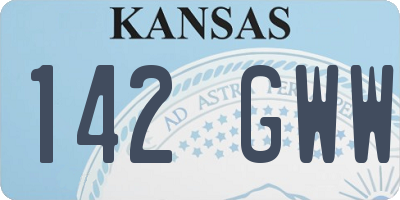 KS license plate 142GWW
