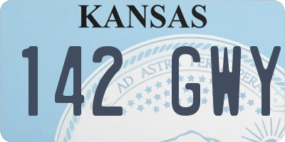 KS license plate 142GWY