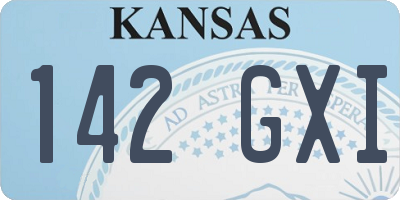 KS license plate 142GXI