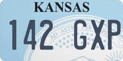 KS license plate 142GXP