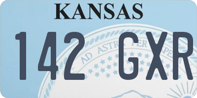 KS license plate 142GXR