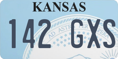 KS license plate 142GXS