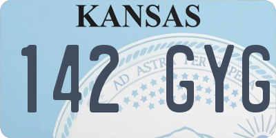 KS license plate 142GYG