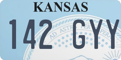 KS license plate 142GYY
