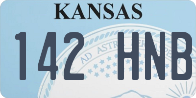 KS license plate 142HNB