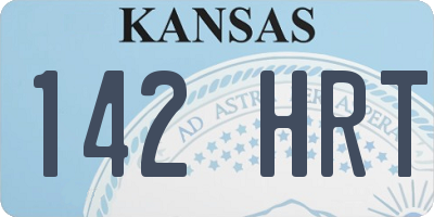KS license plate 142HRT