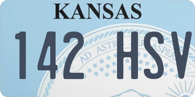 KS license plate 142HSV