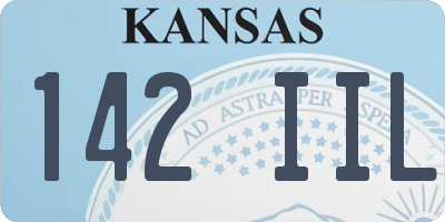 KS license plate 142IIL