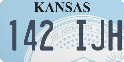KS license plate 142IJH
