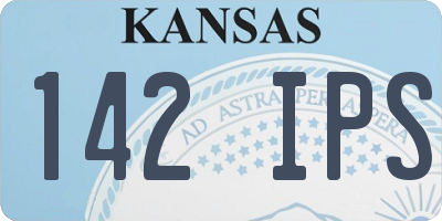 KS license plate 142IPS