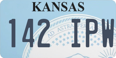 KS license plate 142IPW