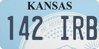 KS license plate 142IRB