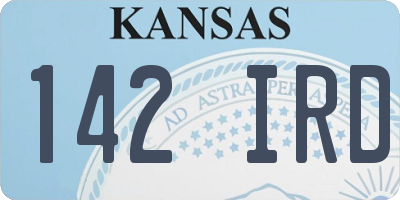 KS license plate 142IRD