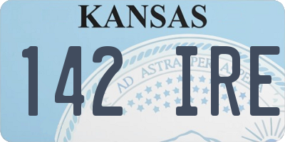 KS license plate 142IRE