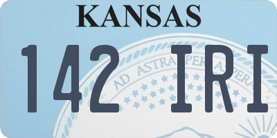 KS license plate 142IRI