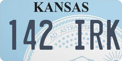 KS license plate 142IRK