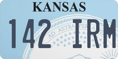 KS license plate 142IRM