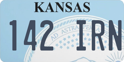 KS license plate 142IRN