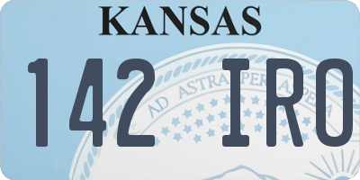 KS license plate 142IRO