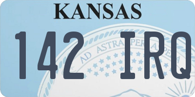 KS license plate 142IRQ