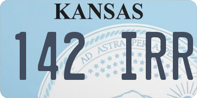 KS license plate 142IRR