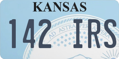 KS license plate 142IRS