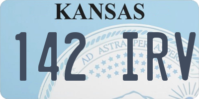 KS license plate 142IRV