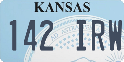 KS license plate 142IRW
