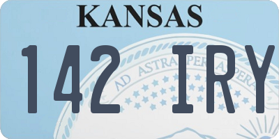 KS license plate 142IRY