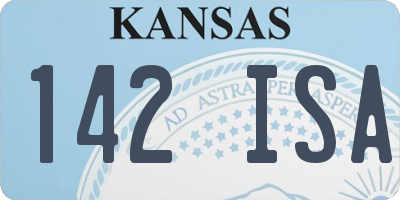 KS license plate 142ISA