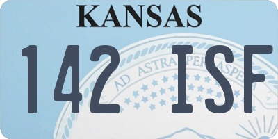 KS license plate 142ISF