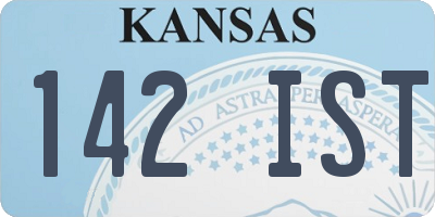KS license plate 142IST