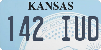 KS license plate 142IUD