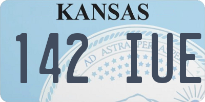 KS license plate 142IUE