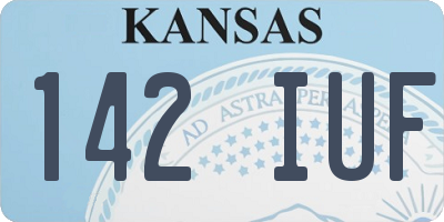 KS license plate 142IUF