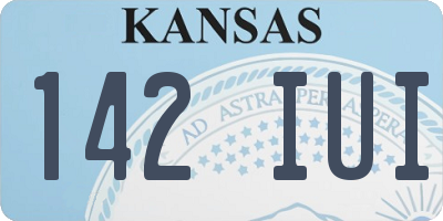 KS license plate 142IUI
